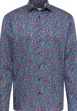 Hemd Twill Langarm dunkelblau