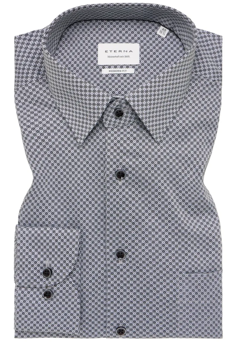 Hemd Twill Langarm grau
