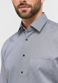 Hemd Twill Langarm grau