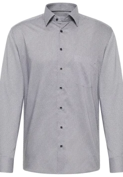 Hemd Twill Langarm grau
