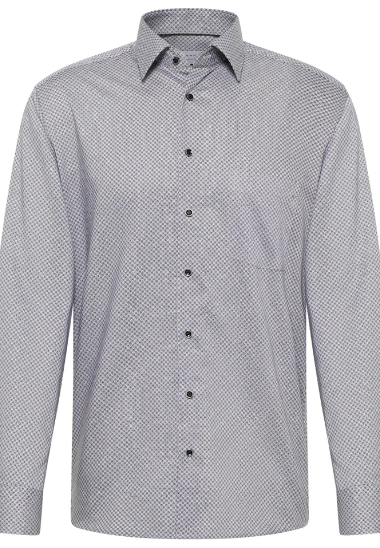 Hemd Twill Langarm grau