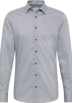 Hemd Twill Langarm grau