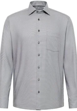 Hemd Twill Langarm grau
