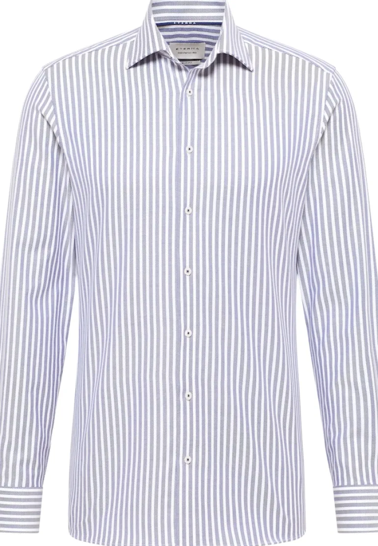 Hemd Twill Langarm rauchblau