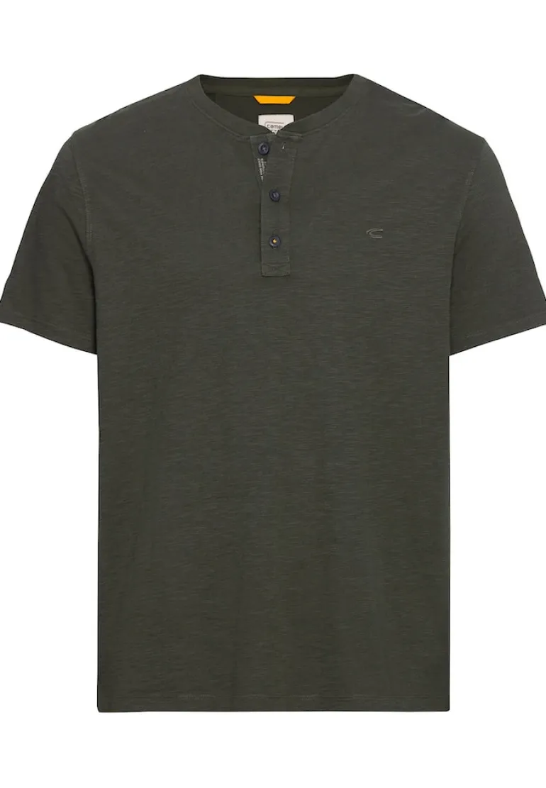 Henley T-Shirt aus reiner Baumwolle leaf green