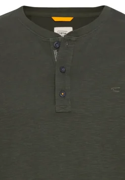 Henley T-Shirt aus reiner Baumwolle leaf green