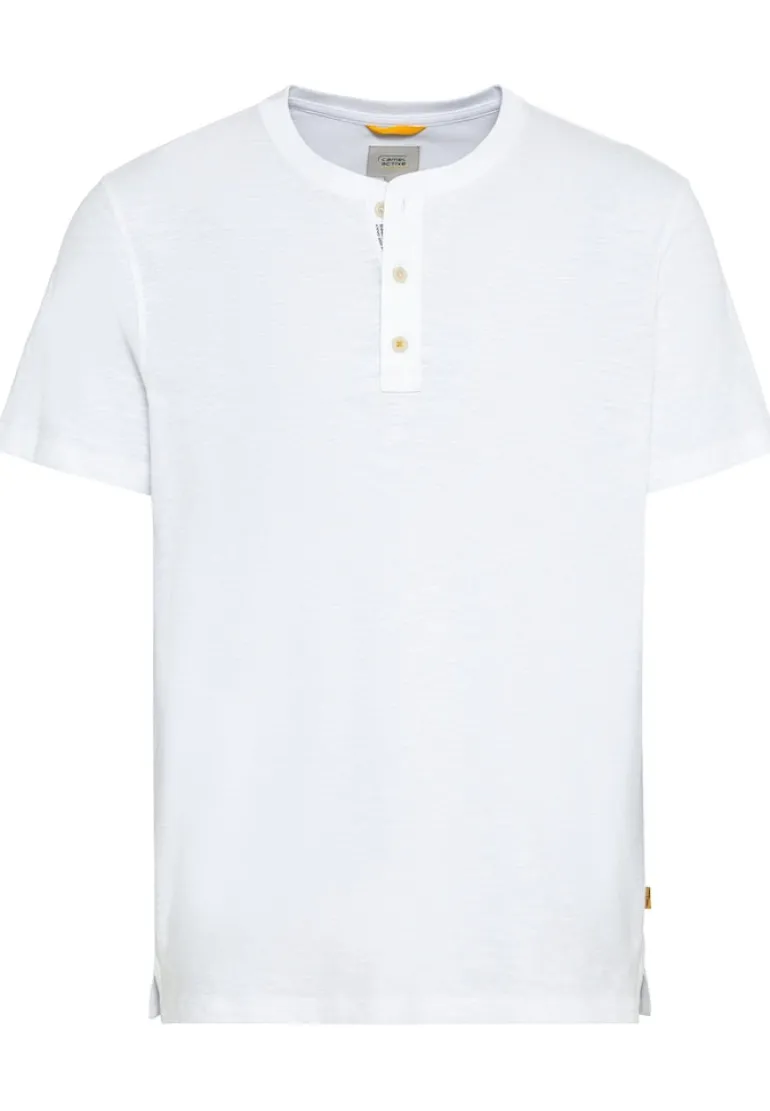 Henley T-Shirt aus reiner Baumwolle white