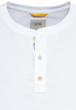 Henley T-Shirt aus reiner Baumwolle white