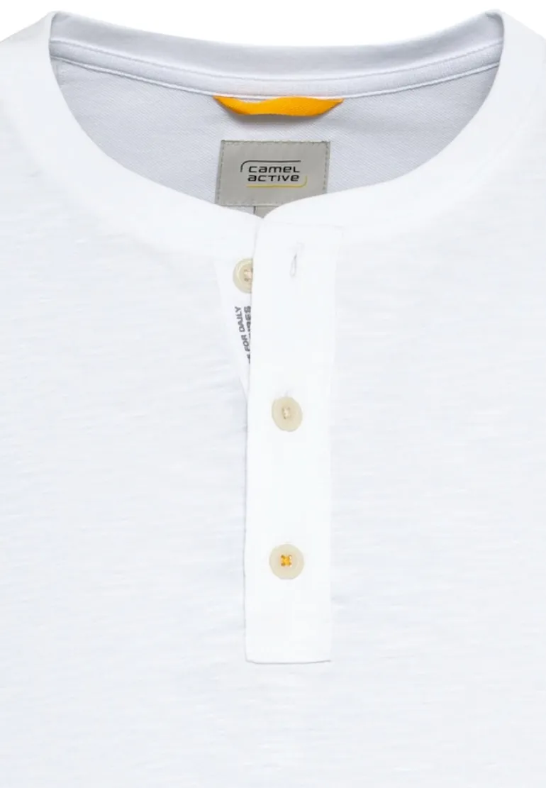 Henley T-Shirt aus reiner Baumwolle white