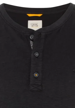 Henley T-Shirt aus reiner Baumwolle asphalt