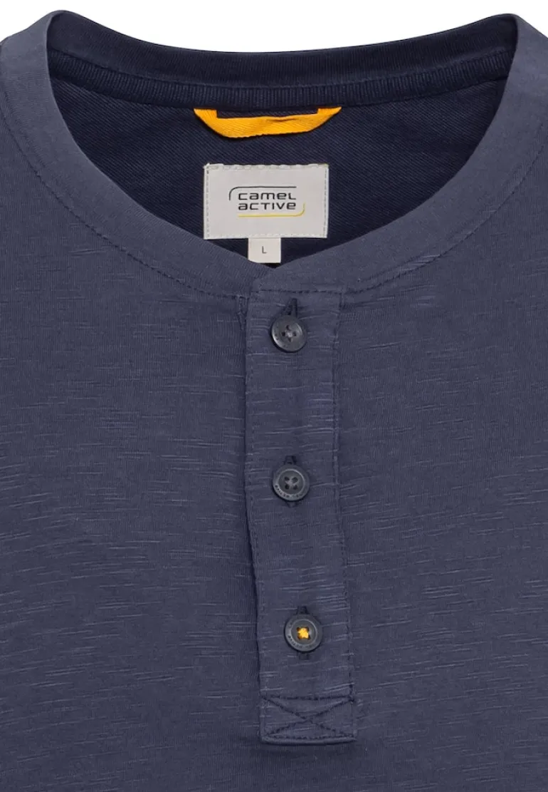 Henley T-Shirt aus reiner Baumwolle night blue