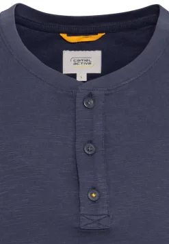 Henley T-Shirt aus reiner Baumwolle night blue