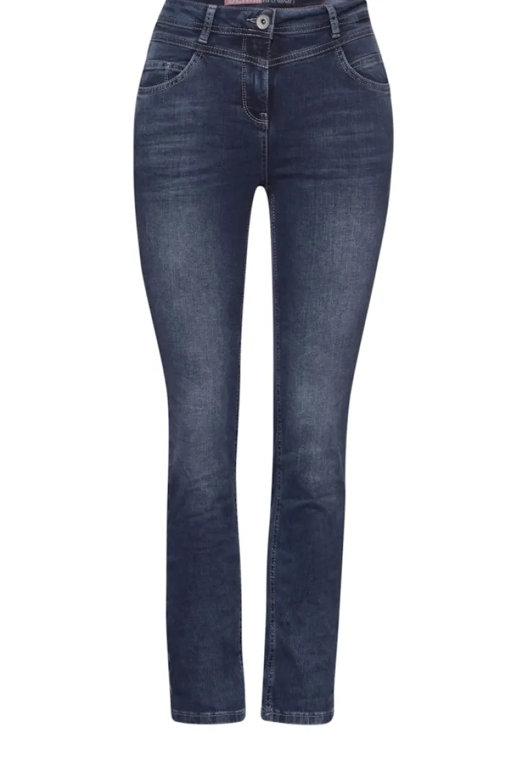 High Waist Jeans mid blue used wash