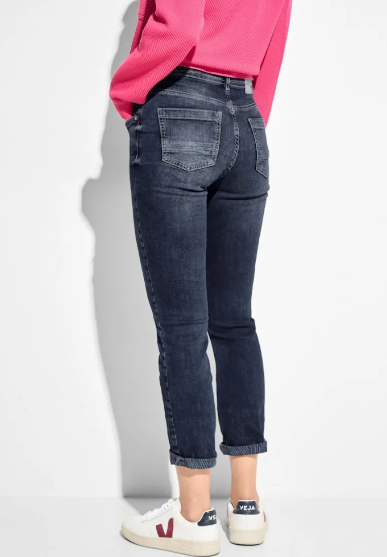 High Waist Jeans mid blue used wash