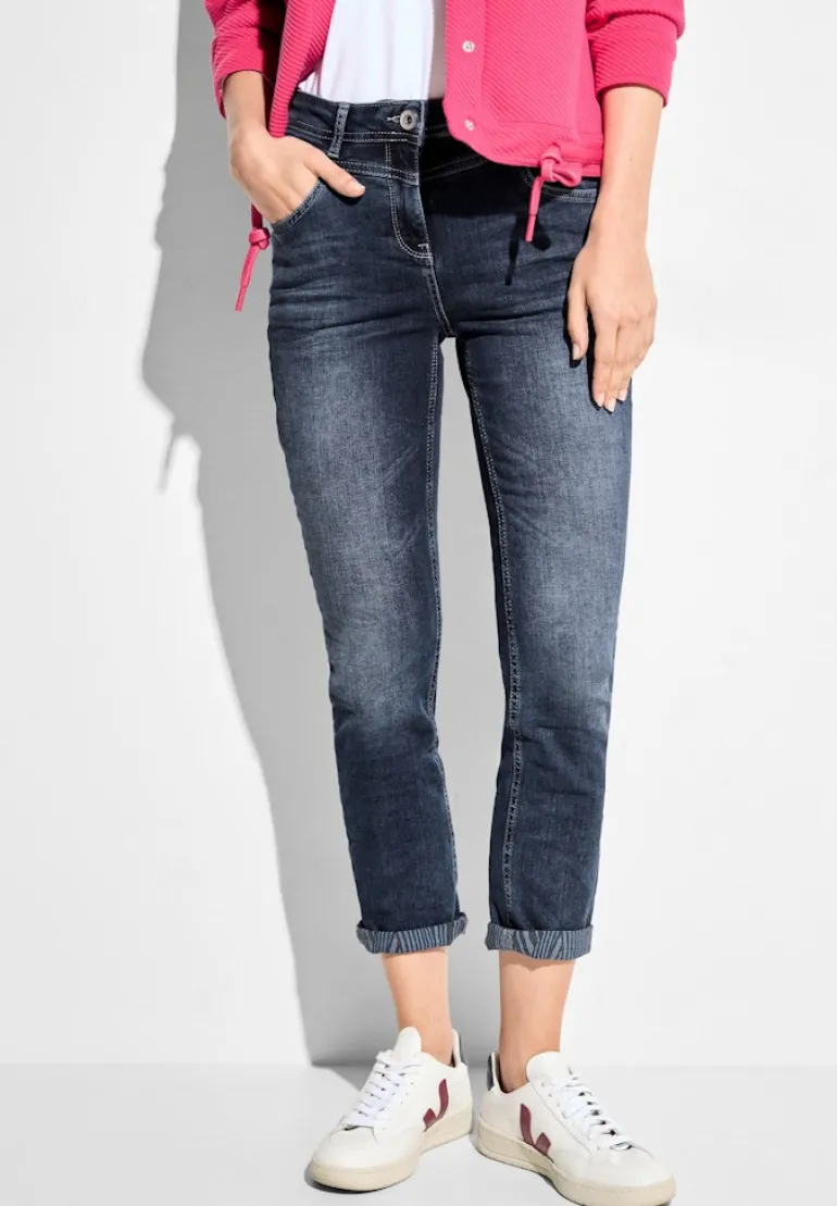 High Waist Jeans mid blue used wash