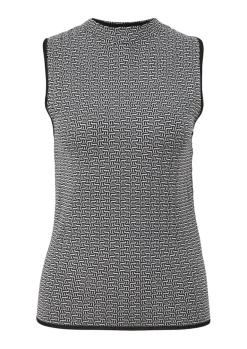 Hochgeschlossenes Stricktop schwarz