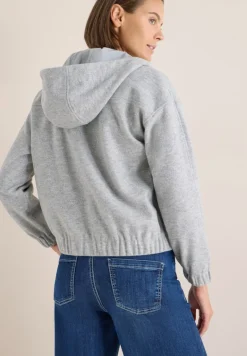 Hoodie Blouson in Wolloptik luna grey melange