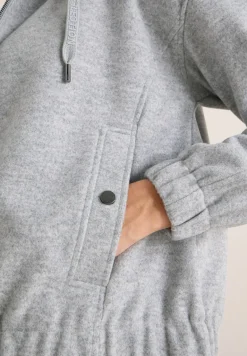 Hoodie Blouson in Wolloptik luna grey melange