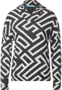Hoodie Langarmshirt black melange