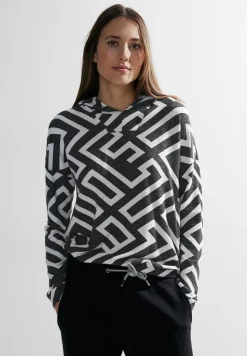 Hoodie Langarmshirt black melange