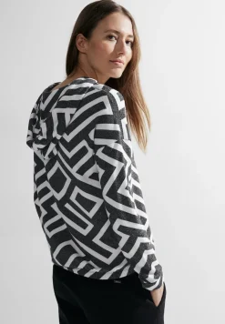 Hoodie Langarmshirt black melange