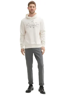Hoodie mit Logo Print soft vanilla melange