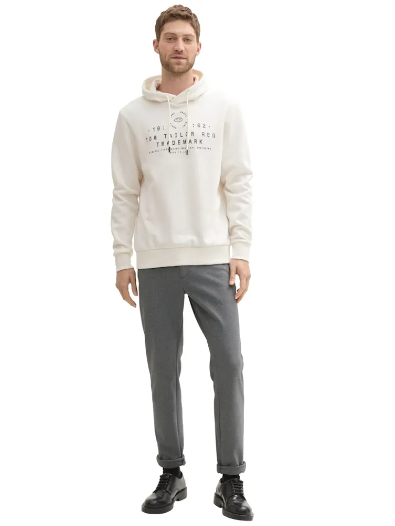 Hoodie mit Logo Print soft vanilla melange