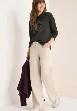 Hoodie mit Schmucksteinen raw khaki