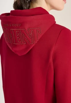 Hoodie mit Stickerei beaujolais red