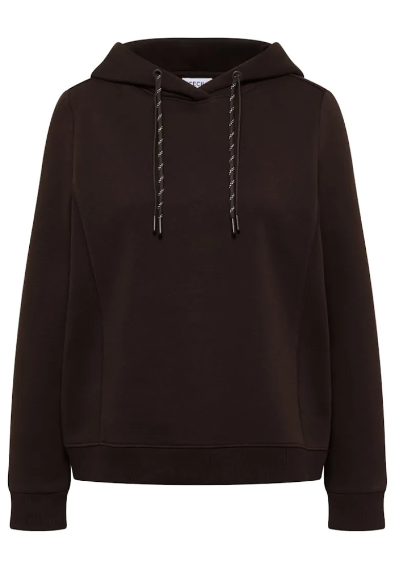 Hoodie mit Stickerei tartufo brown