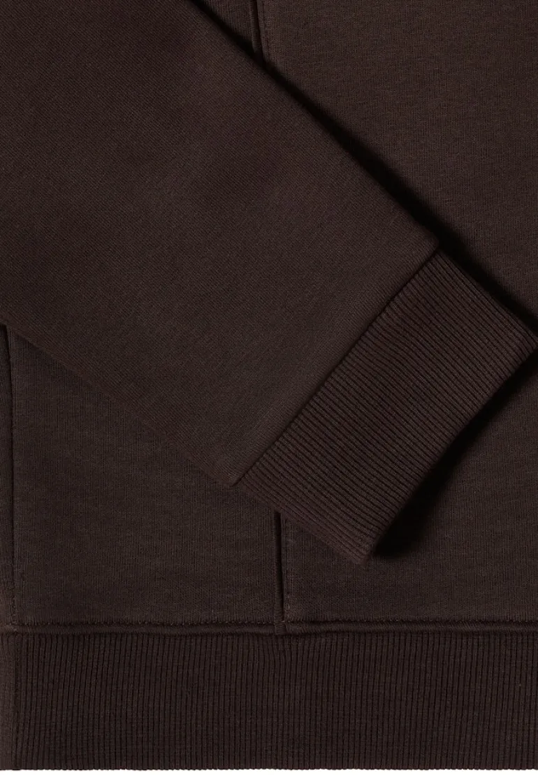 Hoodie mit Stickerei tartufo brown