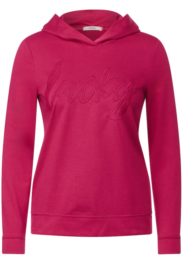 Hoodie Shirt mit Wording cosy coral