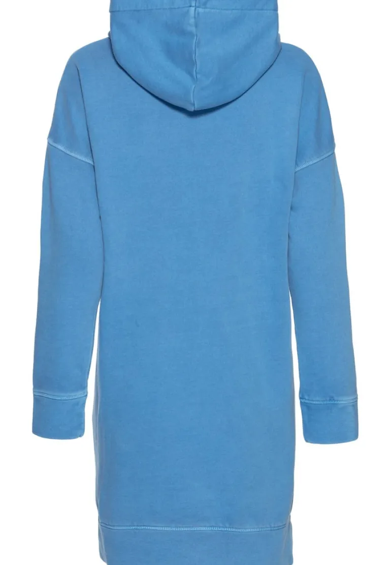Hoodie Sweatkleid aus Organic Cotton aqua blue