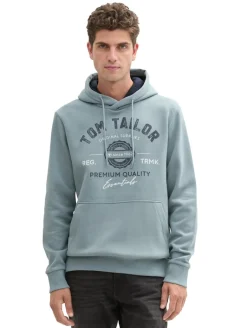 Hoodie Sweatshirt mit Logo-Print grey mint