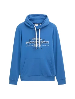 Hoodie Sweatshirt mit Logo-Print midsummer blue