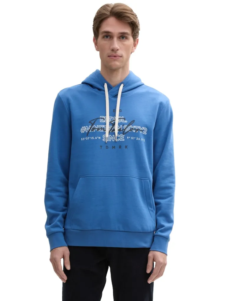 Hoodie Sweatshirt mit Logo-Print midsummer blue