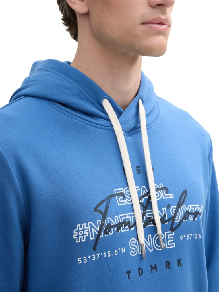 Hoodie Sweatshirt mit Logo-Print midsummer blue