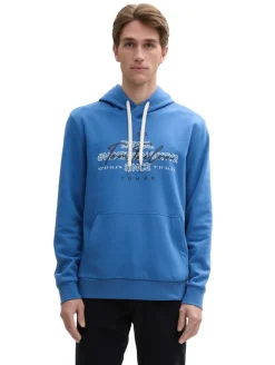 Hoodie Sweatshirt mit Logo-Print midsummer blue