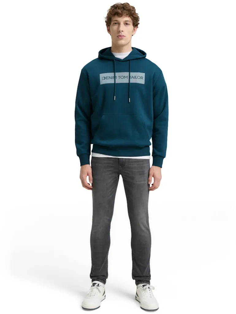 Hoodie Sweatshirt mit Print deep pond green