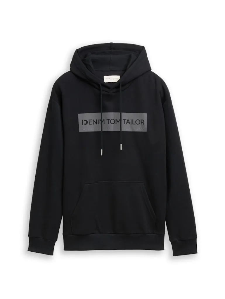 Hoodie Sweatshirt mit Print night watch black