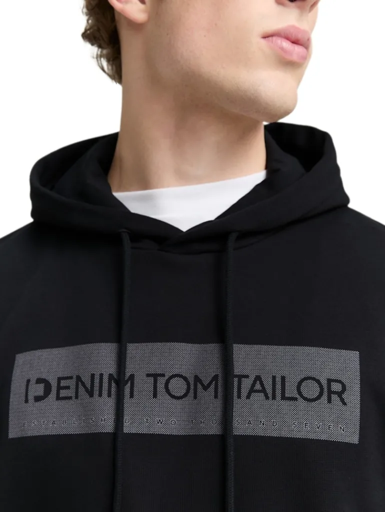 Hoodie Sweatshirt mit Print night watch black