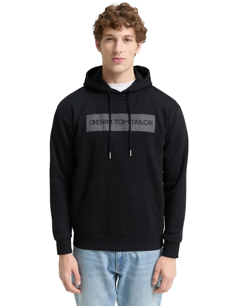 Hoodie Sweatshirt mit Print night watch black