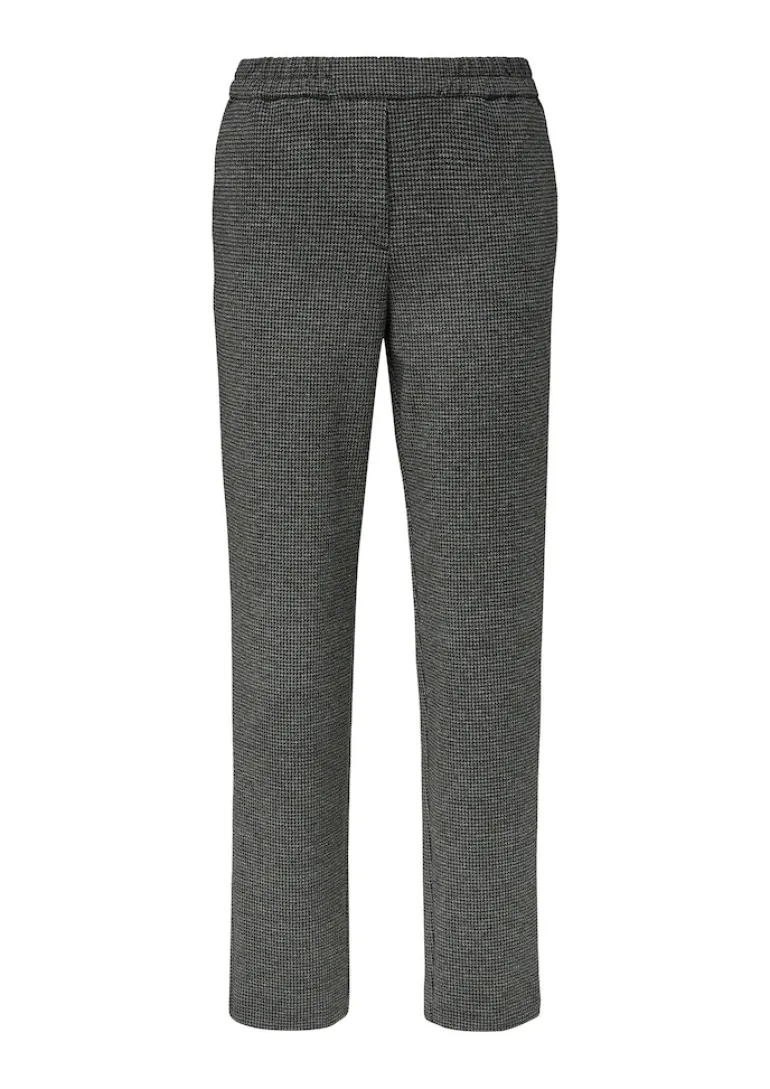 Hose mit Pepita-Muster schwarz