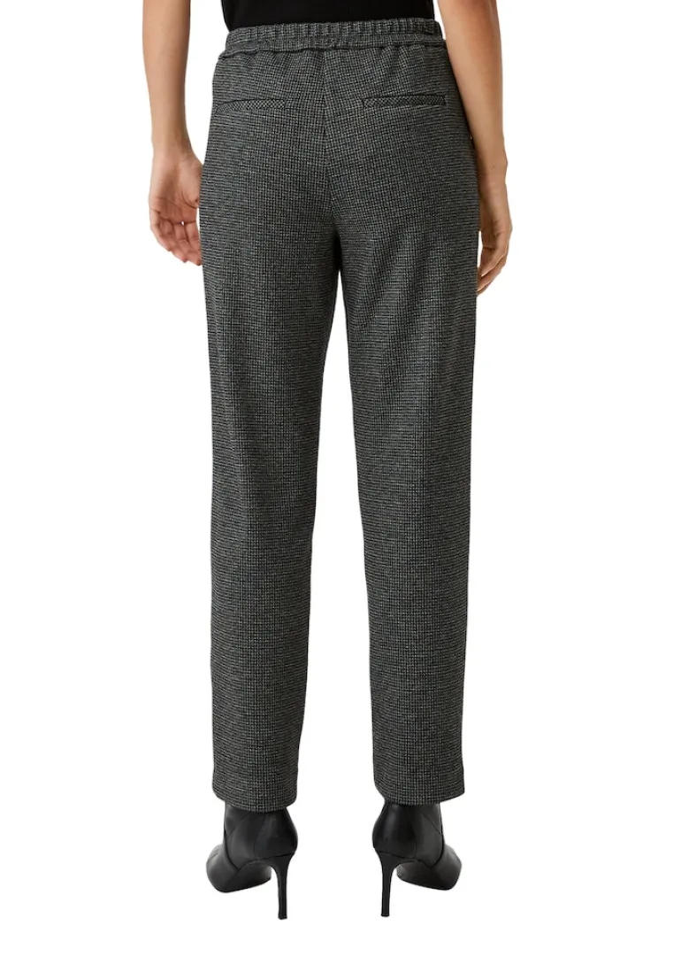 Hose mit Pepita-Muster schwarz
