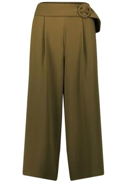 Hose mit weitem Bein und Gürtel 26 Inch dark olive