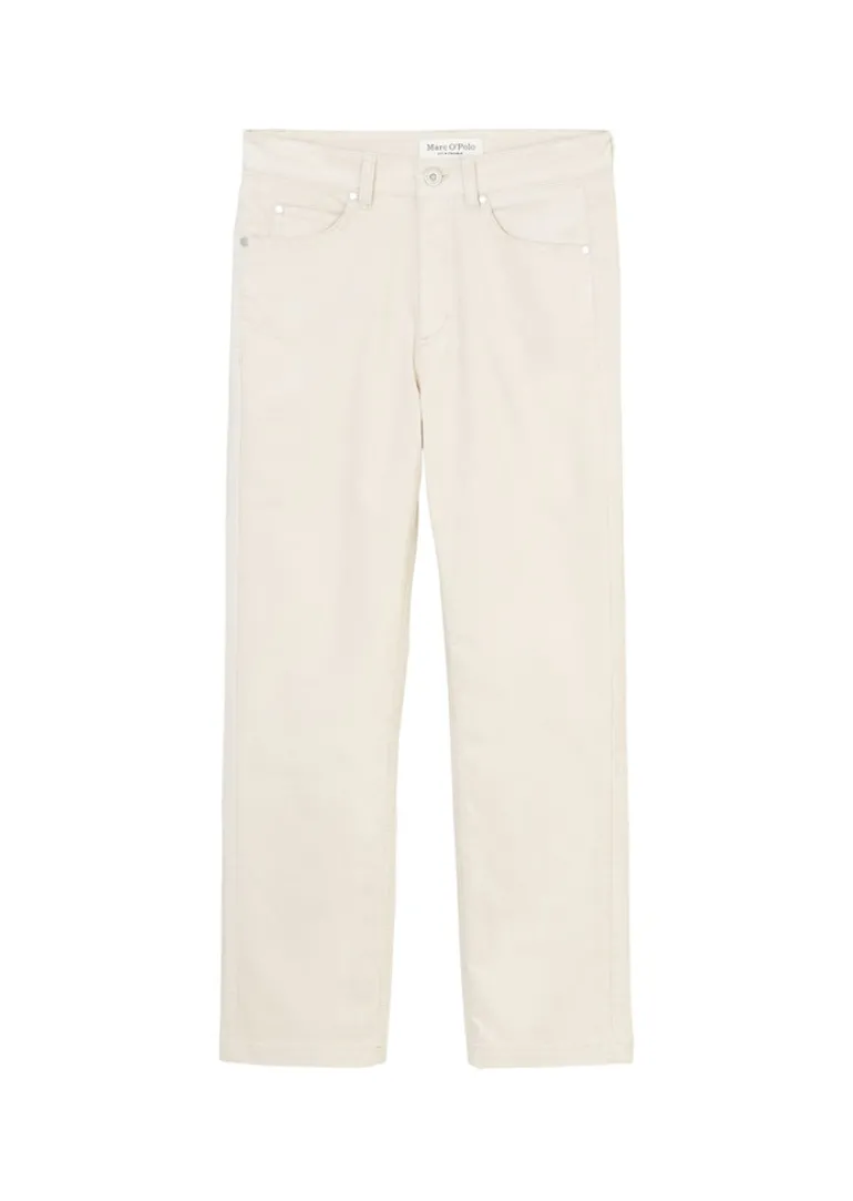 Hose Modell LINDE straight high waist cropped chalky stone