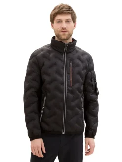 Hybrid Jacke mit verstaubarer Kapuze black
