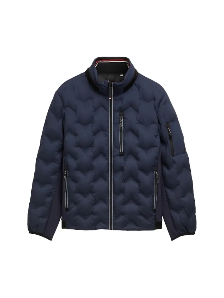 Hybrid Steppjacke mit verstaubarer Kapuze sky captain blue