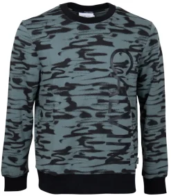 ICONIC ABSTRACT SWEATSHIRT print balsam ck black