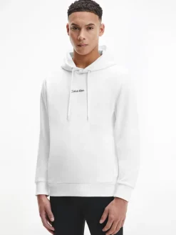 INTERLOCK MICRO LOGO HOODIE bright white